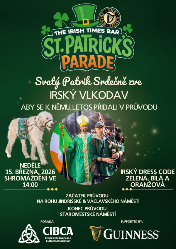 St. Patrick&rsquo;s Day Parade v Praze 15.3.2026